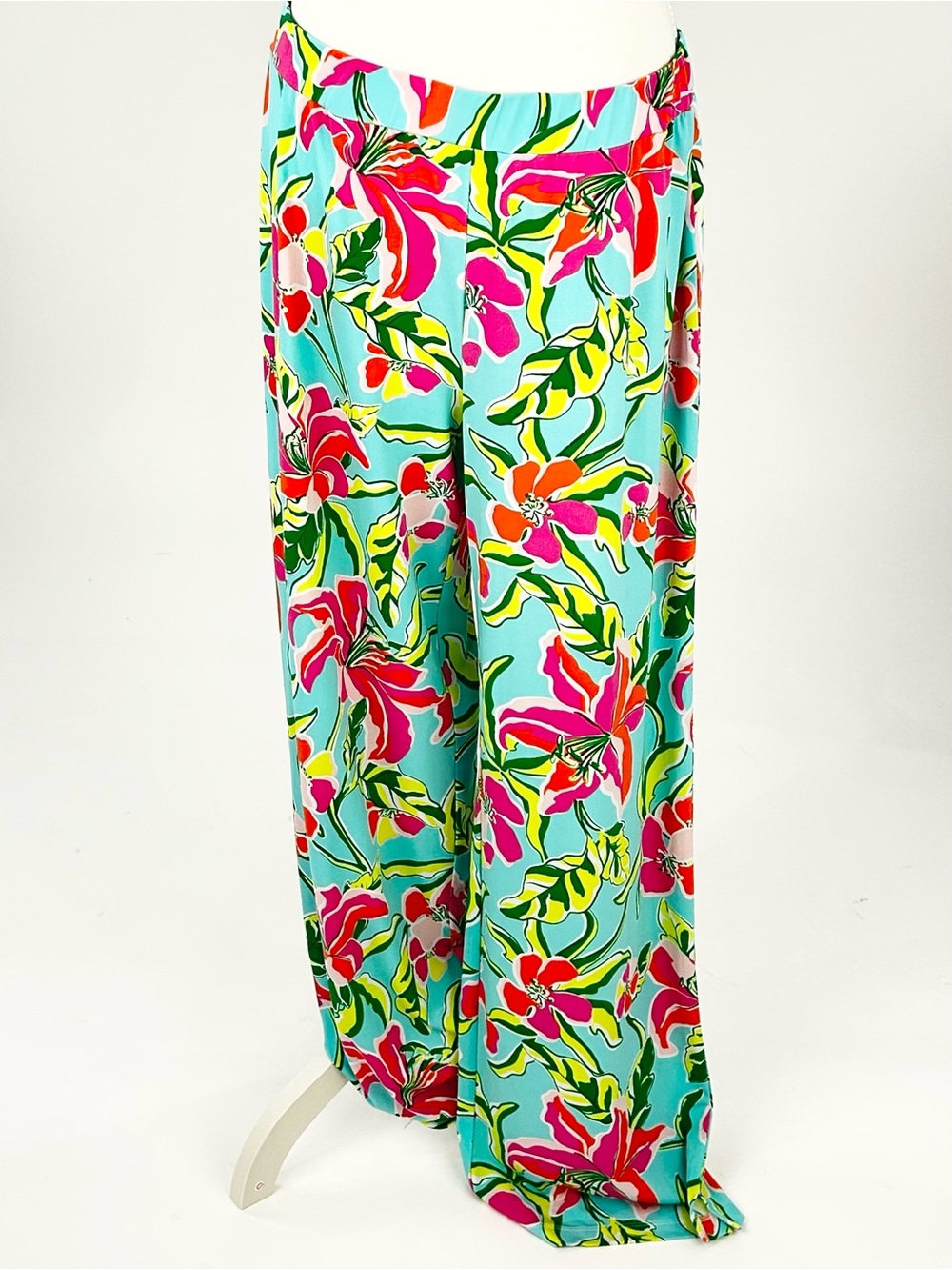 Island Republic Tropical Floral Palazzo Pants L Resort Cruise Coastal